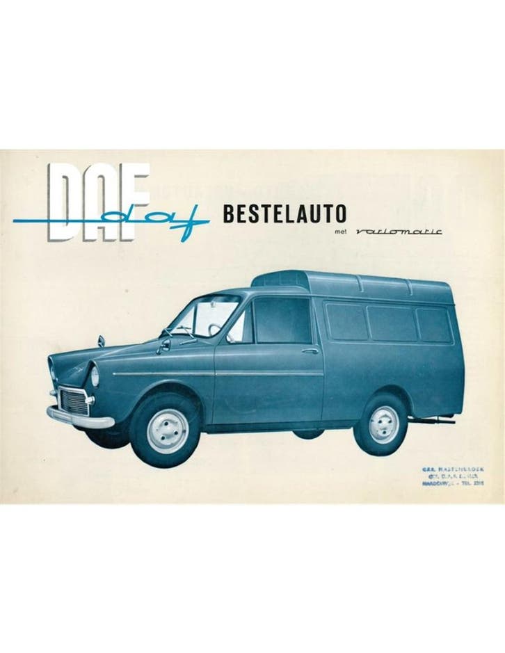 1963 DAF VARIOMATIC BROCHURE NEDERLANDS, Boeken, Auto's | Folders en Tijdschriften, Ophalen of Verzenden