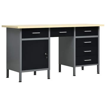 vidaXL Werkbank 160x60x85 cm staal zwart, Verzenden