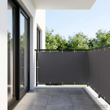 vidaXL Balkonscherm 1,2 x 15 m Stof met PU-coating Antraciet, Verzenden