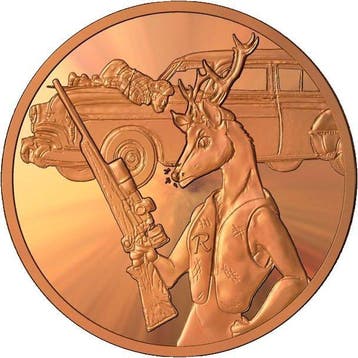 États-Unis. 10 x 1 oz Deer Hunter 999 Copper Round