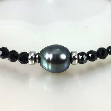 Zonder minimumprijs - Armband Zilver Parel - Spinel - Tahiti