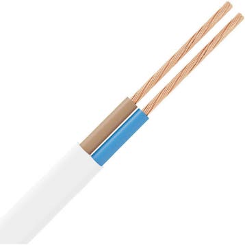 VMVL witte stroomkabel 50m 2x0.75mm² H03VV-F, Doe-het-zelf en Bouw, Elektriciteit en Kabels, Verzenden, Nieuw
