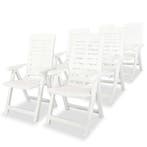 vidaXL Tuinstoelen 6 st verstelbaar kunststof wit, Tuin en Terras, Tuinstoelen, Verzenden, Nieuw