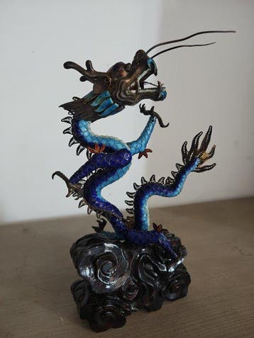 Draak met cloisonné-techniek - China - Begin 20e eeuw