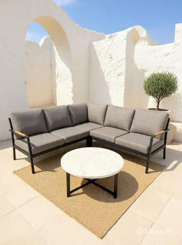 Luxe Loungeset aluminium met weersbestendige kussens 210x..., Tuin en Terras, Ophalen of Verzenden, Nieuw