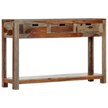 vidaXL Wandtafel met 3 lades 120x30x75 cm massief acaciahout, Verzenden, Nieuw