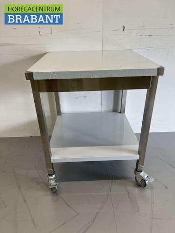 HCB RVS Verrijdbare Werktafel Tafel op wielen 70 x 70 x 85, Ophalen of Verzenden, Nieuw in verpakking