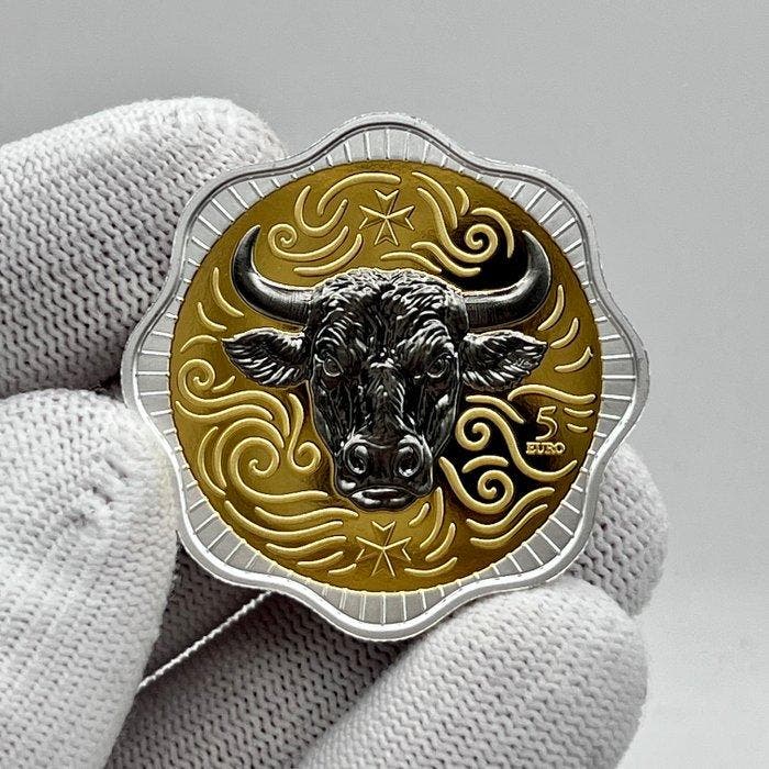 Malta. 5 Euro 2025 – Maltese Ox – 1 oz Silver coin – Ag .999, Postzegels en Munten, Munten | Europa | Niet-Euromunten