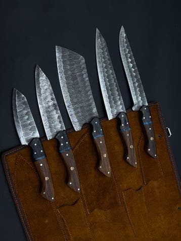 Japanese Style Kitchen Knife SET With Leather BAG Included -