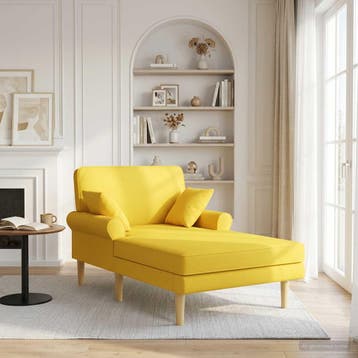 vidaXL Chaise longue Licht Geel Stof, Verzenden, Nieuw