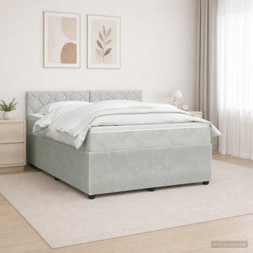 vidaXL Boxspringbed met matras Lichtgrijs 180 x 200 cm, Verzenden