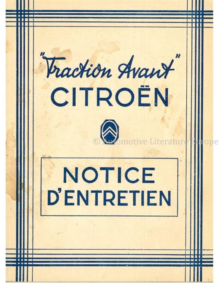 1950 CITROËN TRACTION AVANT INSTRUCTIEBOEKJE FRANS, Autos : Divers, Modes d'emploi & Notices d'utilisation