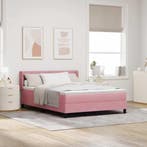 vidaXL Boxspring bed met hoofdeinde Roze 200 x 140 cm, Verzenden, Nieuw