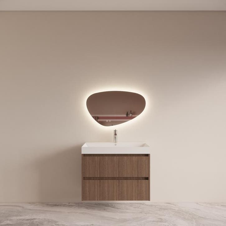 Badmeubelset BWS Riga Met Lako Wastafel Wit 80 cm Donker, Doe-het-zelf en Bouw, Sanitair, Bad, Nieuw, Ophalen of Verzenden
