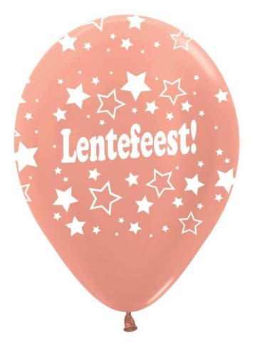 Ballonnen Lentefeest Stars Rose Gold 25pcs, Verzenden, Nieuw