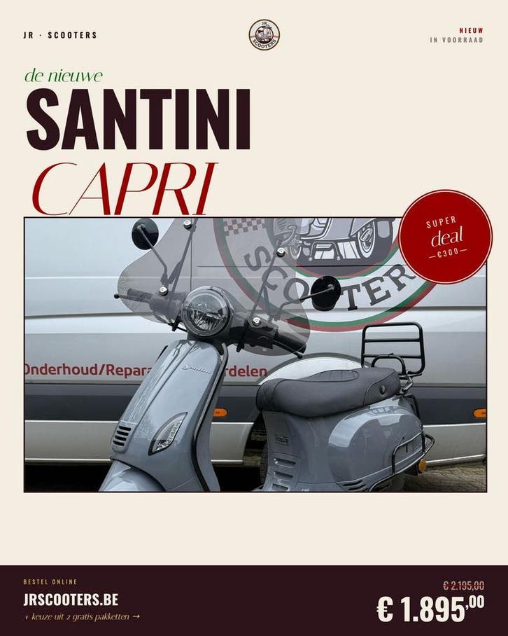 Scooter A en B Klasse Santini capri Nieuw!, Fietsen en Brommers, Scooters | Overige merken, Nieuw, Benzine