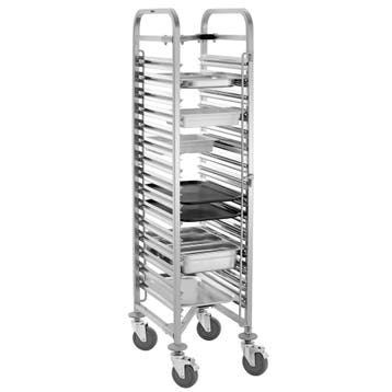 Regaalwagen | RVS | 15 Etages (1/1 GN) | Wielen (Geremd) |, Verzenden, Nieuw in verpakking