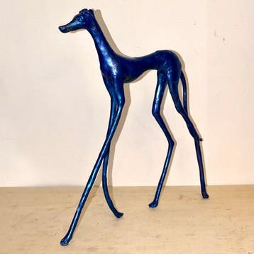Abdoulaye Derme - sculptuur, Lévrier stylisé en bronze - 34, Antiek en Kunst