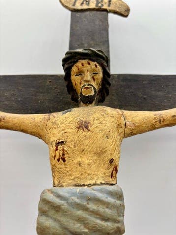 sculptuur, Cristo crocifisso - XIX secolo - 55 cm -, Antiek en Kunst