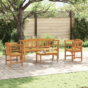 vidaXL Tuinrozen loungeset 4 st Massief Acacia Hout, Tuin en Terras, Verzenden, Nieuw, Loungeset