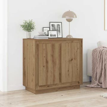 vidaXL Dressoir Artisan Eiken 80 x 40 x 75 cm Bewerkt hout, Verzenden
