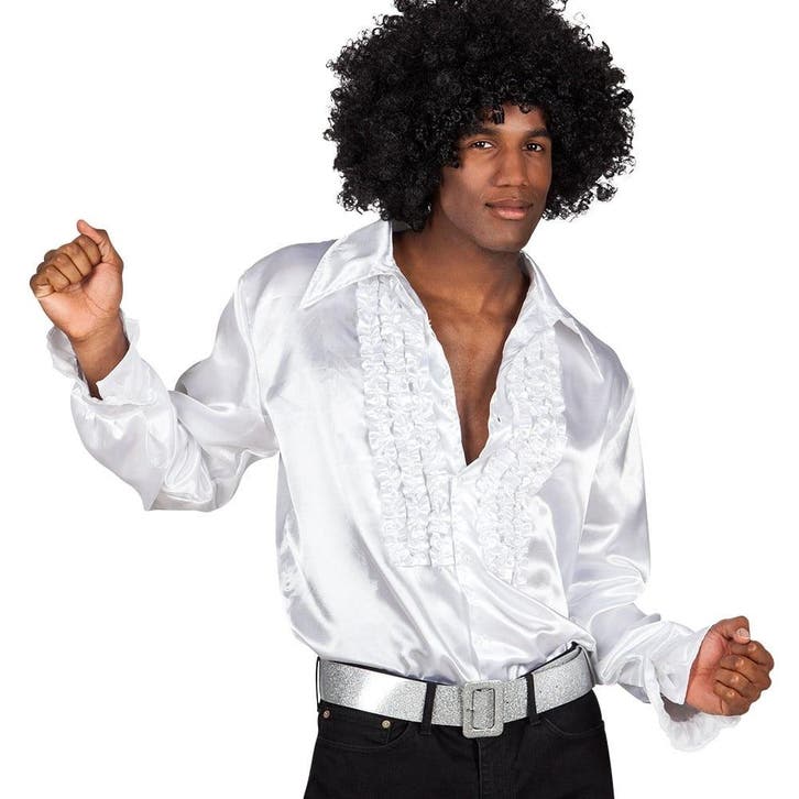 Ruffle Blouse Heren Wit, Kleding | Heren, Carnavalskleding en Feestkleding, Nieuw, Verzenden