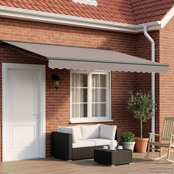 vidaXL Handbediende luifel met LEDs Antraciet 4 × 3 m, Tuin en Terras, Zonneschermen, Verzenden, Nieuw