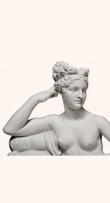 Beeld, Paolina Borghese - 13 cm - Marmer
