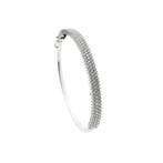 Witgouden slavenarmband met cluster van zirconia; Maat M/L, Gebruikt, Overige kleuren, Ophalen of Verzenden, Met edelsteen