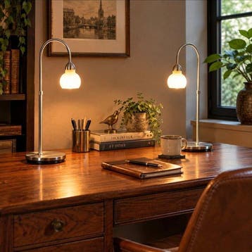 Steinhauer - Bureaulamp (2) - geborsteld staal - Glas -