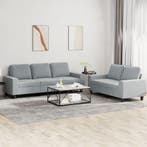 vidaXL 2-delige Loungeset stof lichtgrijs, Verzenden, Nieuw