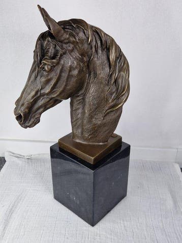 Milo (1910-1978) - Beeld, Groot Bronzen paardenhoofd milo -