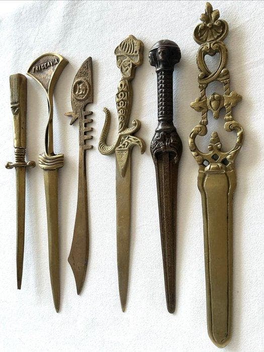 Collectie Bronzen brievenopeners , met prachtige, Antiek en Kunst, Curiosa en Brocante