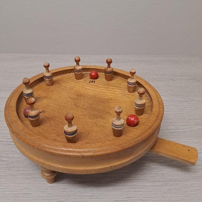 Spelstuk - Handmatig kegelspel - Hout, Antiek en Kunst, Curiosa en Brocante