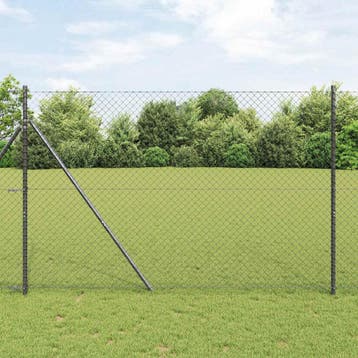 vidaXL Gaashek 25 x 1,6 m Staal Grijs, Verzenden, Nieuw
