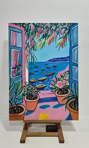 École fauve française (XX) - Baie parmi les roses