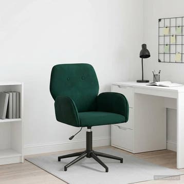 vidaXL Draaistoel 54 x 55 x 90 cm Donkergroen fluweel, Verzenden