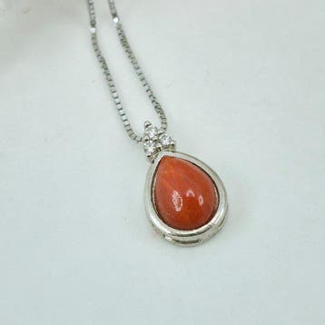 Koraal - Zilver, Zonder reservering - Ketting met hanger -, Antiek en Kunst