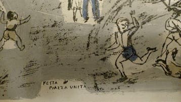Gianni Russian (1922-1962) - Festa in Piazza Unità, Antiek en Kunst, Kunst | Schilderijen | Modern