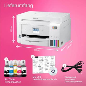 Multifunctionele A4 WiFi-printer EcoTank ET-4856 met inkt..., Ophalen of Verzenden, Nieuw