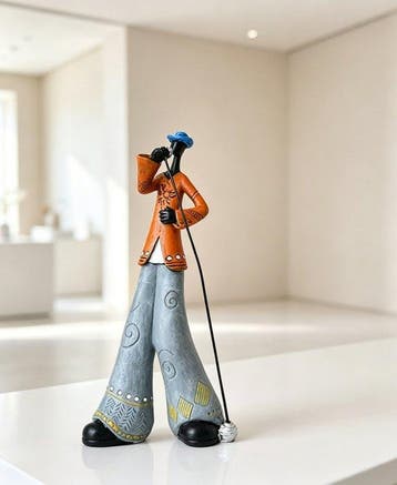 sculptuur, Retro musician and singer sculpture - 28 cm -