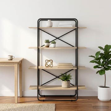 vidaXL Boekenplank 4-laags 100 x 35 x 140 cm PB Sonoma Eiken, Verzenden, Nieuw