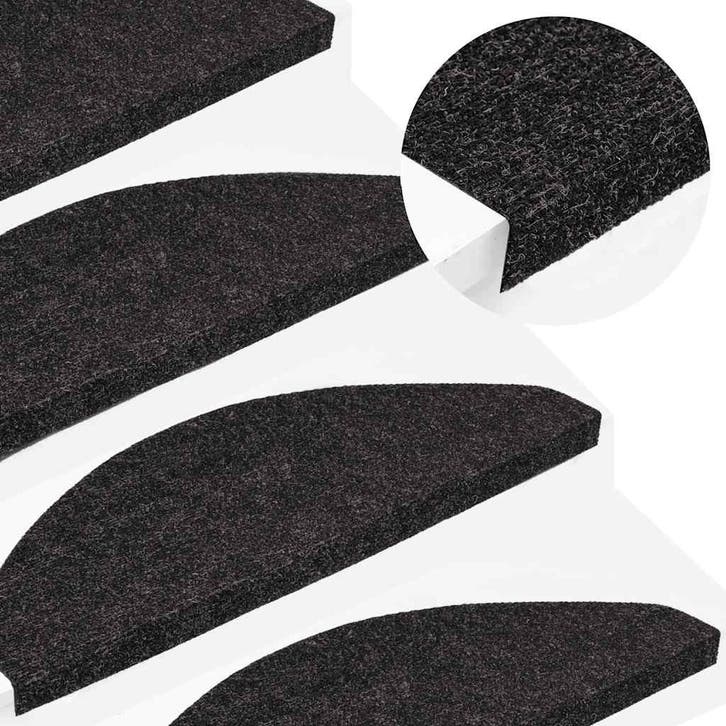 vidaXL Trapmatten zelfklevend 30 st 65x22,5x3,5 cm antraciet, Bricolage & Construction, Échelles & Escaliers, Envoi