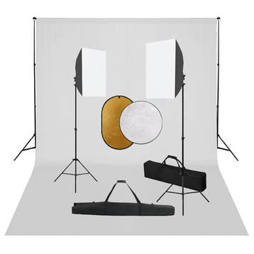 vidaXL Fotostudioset met softboxlampen, achtergrond en, Audio, Tv en Foto, Fotografie | Fotostudio en Toebehoren, Verzenden, Nieuw