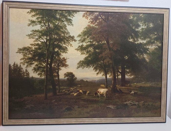Eugène Joseph Verboeckhoven (1798/99-1881) - Weidelandschaft, Antiquités & Art, Art | Peinture | Classique