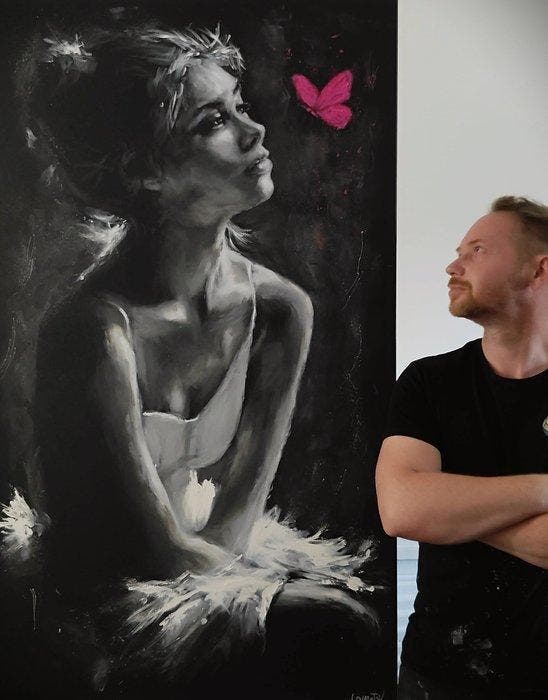 Vincent LENAERTS - Les coulisses (XXL), Antiquités & Art, Art | Peinture | Moderne