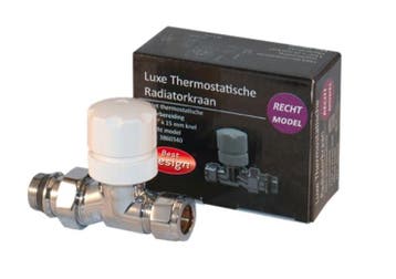luxe Thermostatische radiatorkraan recht, Ophalen of Verzenden, Nieuw