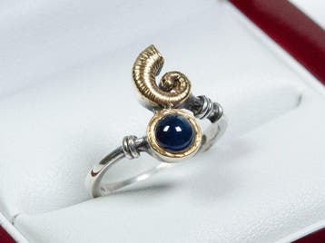 Zonder minimumprijs - Ring - 585 goud / zilver - 0,70 ct, Nieuw