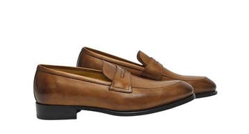 TESTONI - 8 UK - 42 IT - Perforated Loafer Shoes Antique, Nieuw