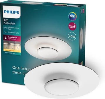 2dekans | Philips Garnet plafondlamp - Zwart - 27K - 40W, Ophalen of Verzenden